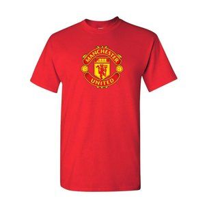 Men’s Manchester United Logo Soccer T-Shirt Red Size 3 XL